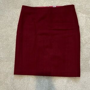 J. Crew Burgundy Pencil Skirt
